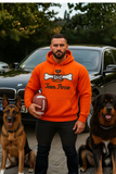 Orange Team Perro Teeth and Bone Logo Embroidery Hoodie
