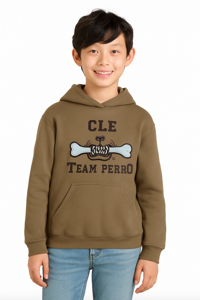 Kids Cleveland Edition Woodland Brown Team Perro Teeth and Bone Logo Embroidery Hoodie