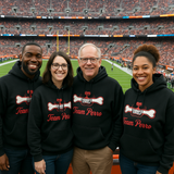 Black Team Perro Teeth and Bone Logo Embroidery Hoodie