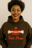 Brown Team Perro Teeth and Bone Logo Embroidery Hoodie