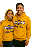 Gold and Purple Team Perro Teeth and Bone Logo Embroidery Hoodie
