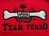 Kids Team Perro Red Teeth and Bone Logo Embroidery Hoodie