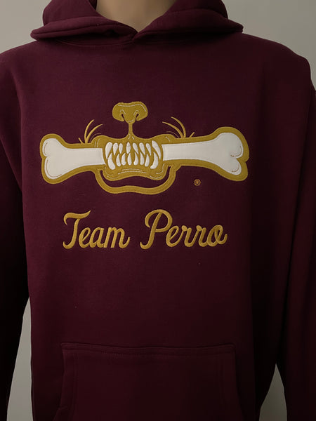 Maroon Team Perro Logo Teeth and Bone Hoodie (Coming Soon!!!)