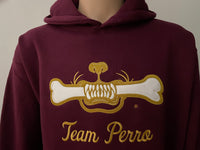 Maroon Team Perro Logo Teeth and Bone Hoodie (Coming Soon!!!)