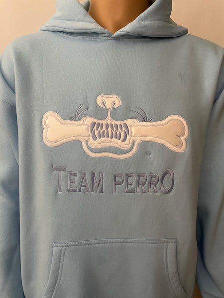 Aqua Blue Team Perro Logo Teeth and Bone Hoodie (Coming Soon!!!)