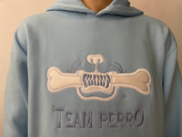 Aqua Blue Team Perro Logo Teeth and Bone Hoodie (Coming Soon!!!)