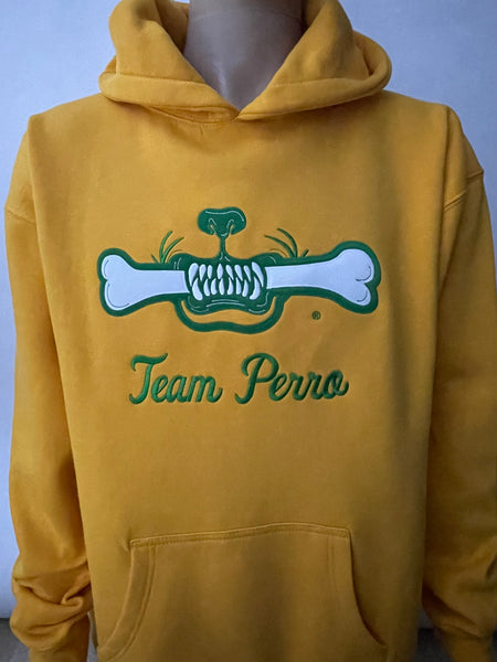 Gold and Green Team Perro Logo Teeth and Bone Hoodie (Coming Soon!!!)