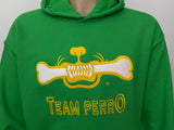 Green and Gold Team Perro Logo Teeth and Bone Hoodie (Coming Soon!!!)