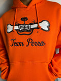 Orange Team Perro Teeth and Bone Logo Embroidery Hoodie