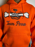 Orange Team Perro Teeth and Bone Logo Embroidery Hoodie