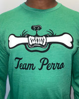 Holiday Green Team Perro Logo Teeth and Bone Long Sleeve T-Shirt