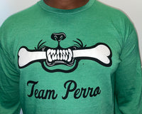 Holiday Green Team Perro Logo Teeth and Bone Long Sleeve T-Shirt