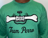 Green Team Perro Logo Teeth and Bone Long Sleeve T-Shirt