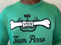 Green Team Perro Logo Teeth and Bone Long Sleeve T-Shirt