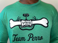 Holiday Green Team Perro Logo Teeth and Bone Long Sleeve T-Shirt