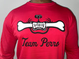 Holiday Red Team Perro Teeth and Bone Long Sleeve T-Shirt