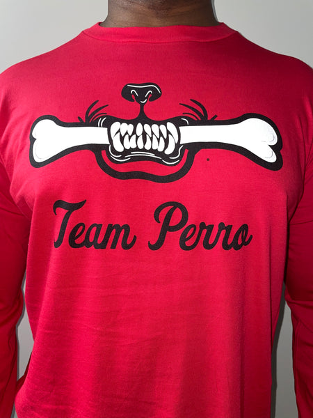 Red Team Perro Teeth and Bone Long Sleeve T-Shirt