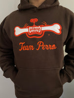 Brown Team Perro Teeth and Bone Logo Embroidery Hoodie