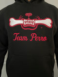 Black Team Perro Teeth and Bone Logo Embroidery Hoodie
