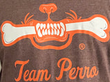 Chocolate Heather Team Perro Logo Teeth and Bone Long Sleeve Lightweight T-Shirt