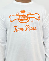 White Team Perro Logo Teeth and Bone Long Sleeve Lightweight T-Shirt