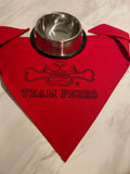 Dog Gift Set with Stainless Steel Small Pet Bowl and Red Team Perro Logo Dog Bandana