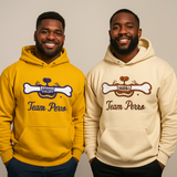 Gold and Purple Team Perro Teeth and Bone Logo Embroidery Hoodie