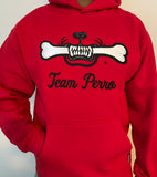 Red Team Perro Teeth and Bone Logo Embroidery Hoodie