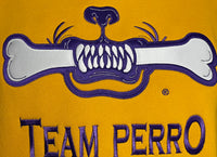 Gold and Purple Team Perro Logo Teeth and Bone Block Hoodie (Coming Soon!!!)